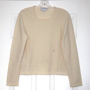 SONIA RYKIEL Paris Sweater Pullover Vanilla Angora Wool Blend Knit SR Logo 40EU